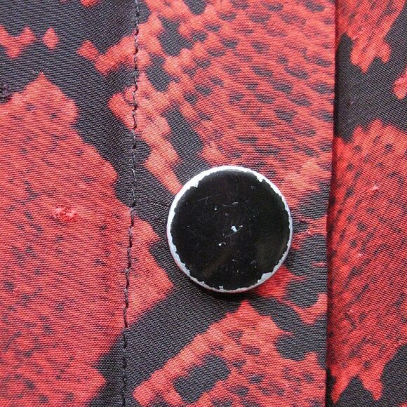 Red Black Python Snake Print Silk Blend Fit and Flare Dress - Picture 7 of 12